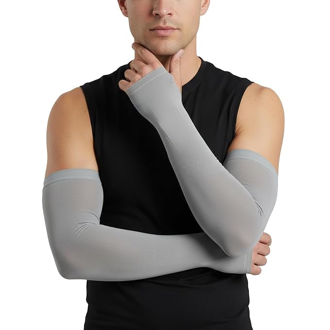 DEVAR UV Protection Hand Gloves for Men & Women | Full Arm Sleeves Breathable Nylon Summer Hand Cover | Cooling Compression S