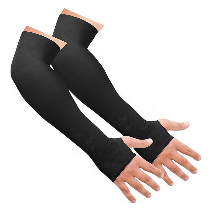 DEVAR UV Protection Hand Gloves for Men & Women | Full Arm Sleeves Breathable Nylon Summer Hand Cover Cooling Compression Sun