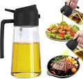 DEVAR Glass Oil Sprayer Bottle for Kitchen | 500ml 2-in-1 Oil Dispenser & Spray Bottle | Cooking Sprayer for Air Fryer, BBQ, Salad Dressing | Premium Nozzle (Pack of 1)
