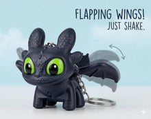 DEVAR Dragon Keychain Toy with LED Light & Moving Wings, Night Fury Glowing Dragon Keychain | Mini Fantasy Figure Creature Charm for Car Dashboard, Bike Keys, Backpack Bag Accessory & Kids Gift