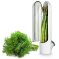 DEVAR Herb Keeper Storage Container with Water Reservoir | Upright Herb Storage Box with Transparent Cover for Refrigerator Use
