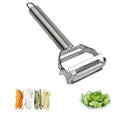 DEVAR 2-in-1 Stainless Steel Vegetable Julienne Peeler, Dual Blade Fruit & Vegetable Slicer, Ergonomic Grip, Sharp Rust-Resistant Kitchen Peeling Tool