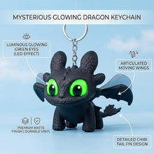 DEVAR Dragon Keychain Toy with LED Light & Moving Wings, Night Fury Glowing Dragon Keychain | Mini Fantasy Figure Creature Charm for Car Dashboard, Bike Keys, Backpack Bag Accessory & Kids Gift