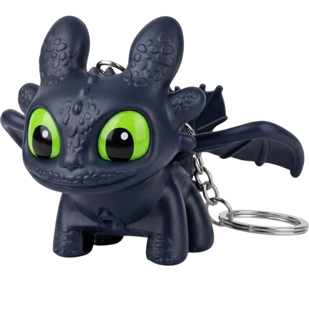 DEVAR Dragon Keychain Toy with LED Light & Moving Wings, Night Fury Glowing Dragon Keychain | Mini Fantasy Figure Creature Ch